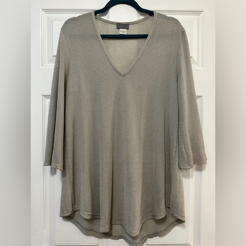 Elegant V-Neck Beige Women's Top